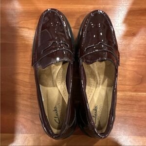 Clarks Women’s Burgundy Patent Loafers